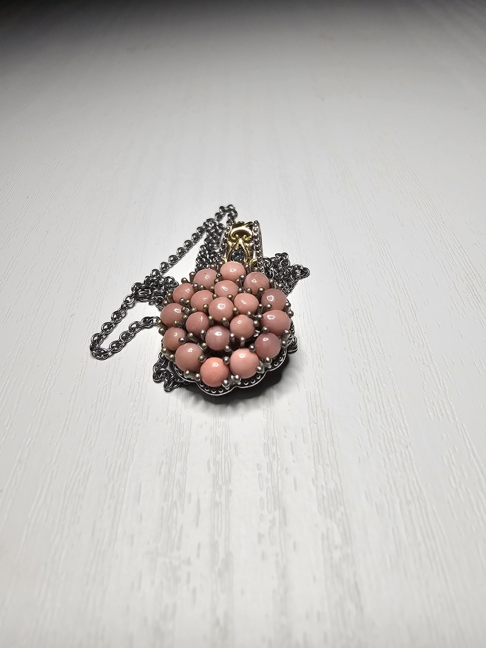 Oregon Peach Opal, Lagoon Apolite Pendant
